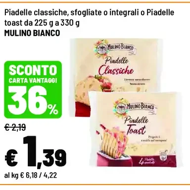 Piadelle classiche, sfogliate o integrali