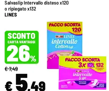 Salvaslip Lines Intervallo disteso