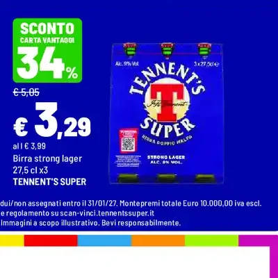 Birra strong lager Tennent's Super multipack