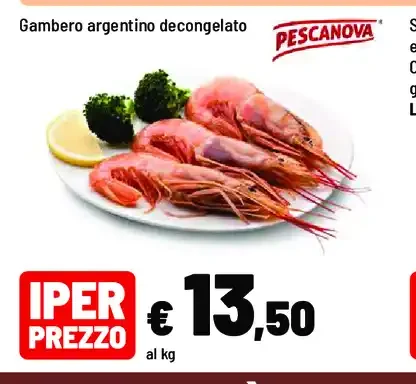 Gambero argent ino decongelato