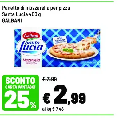 Panetto di mozzarella per pizza