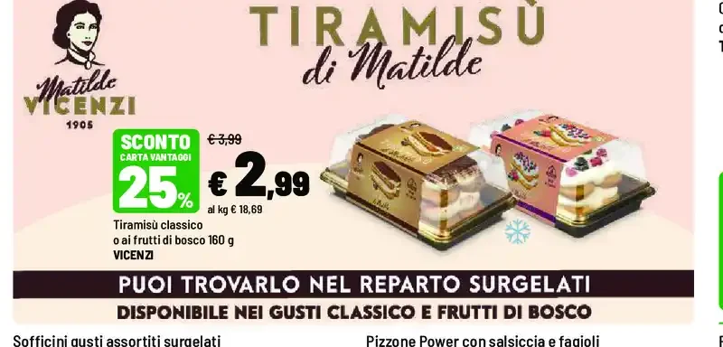 Tiramisù classico o ai frutti di bosco