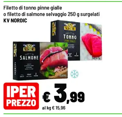 Filetto di tonno pinne gialle o filetto di salmone