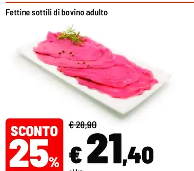 Fettine sottili di bovino adulto
