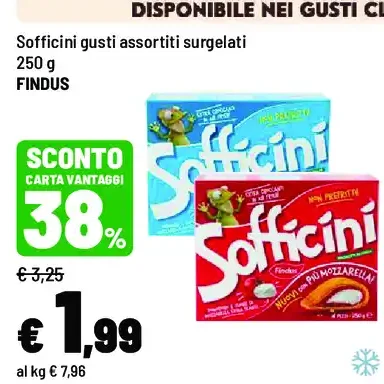 Sofficini gusti assortiti surgelati