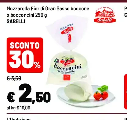 Mozzarella Fior di Gran Sasso boccone o bocconcini 250 g