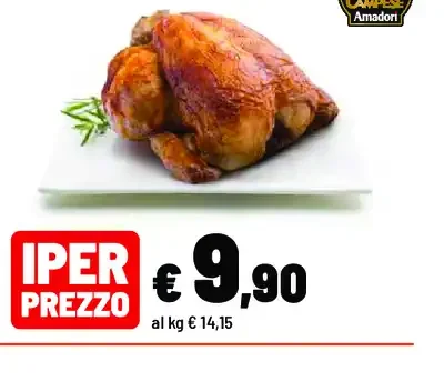 Pollo campese allo spiedo