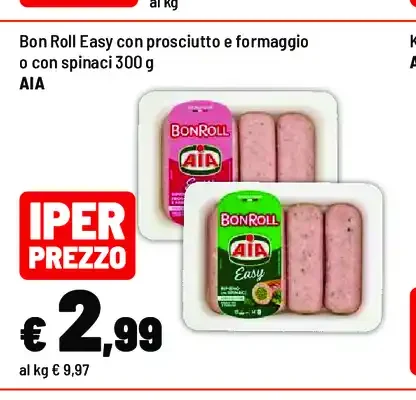 Bon Roll Easy con prosciutto e formaggio o spinaci