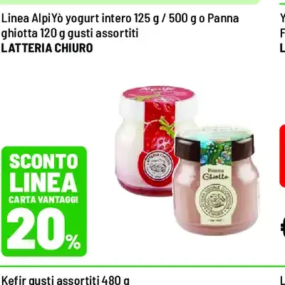 Yogurt e panna ghiotta gusti assortiti