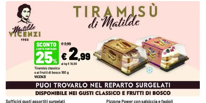 Tiramisù classico o ai frutti di bosco
