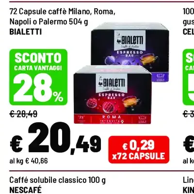 Capsule caffè Milano Roma Napoli Palermo