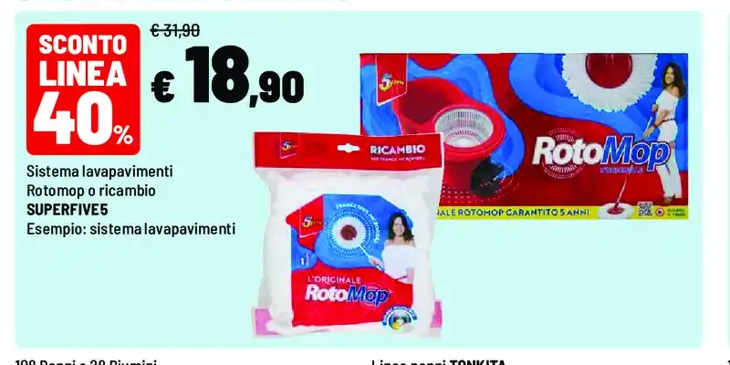 Sistema lavapavimenti Rotomop