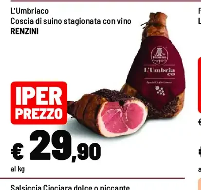 L'Umbrìaco Coscia di suino stagionata con vino