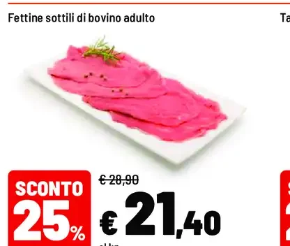 Fettine sottili di bovino adulto