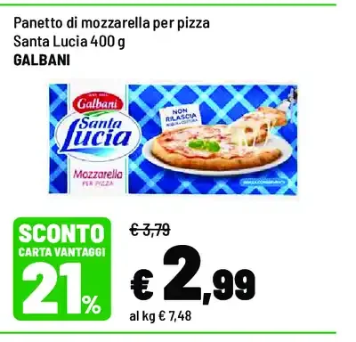 Panetto di mozzarella per pizza