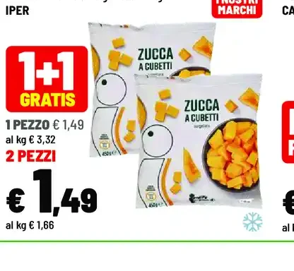 Zucca a cubetti surgelata