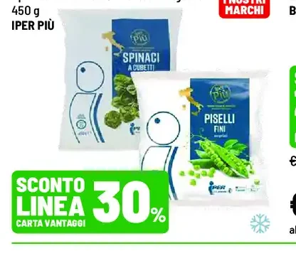 Spinaci a cubetti o piselli fini