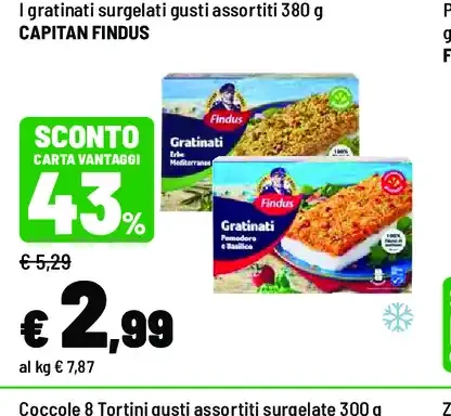 Gratinati surgelati gusti assortiti