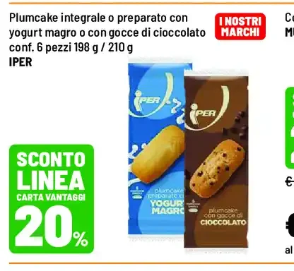 Plumcake integrale o con yogurt o gocce di cioccolato
