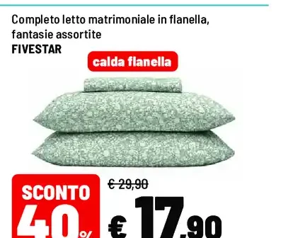 Completo letto matrimoniale in flanella
