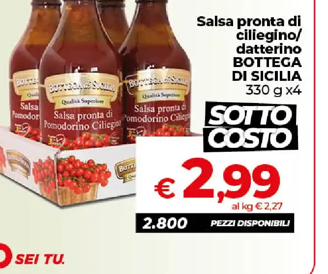 Salsa pronta di ciliegino/datterino Bottega di Sicilia 330 g x4