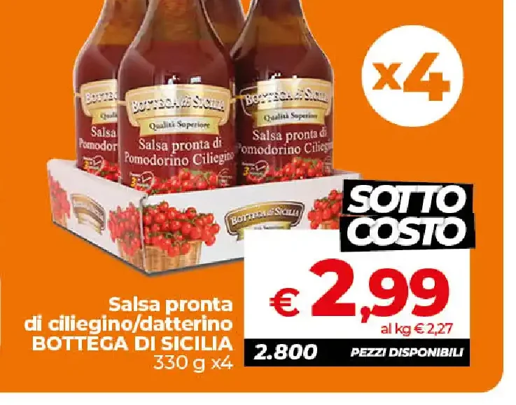 Salsa pronta di pomodorino Bottega di Sicilia