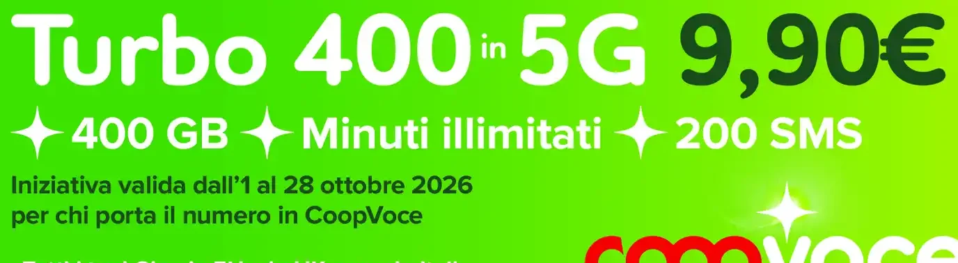 Offerta CoopVoce Turbo 400 5G