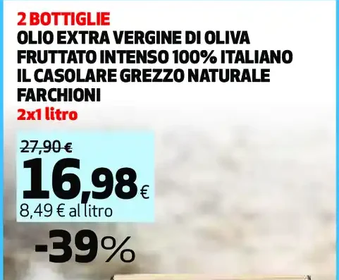 Olio extravergine di oliva Il Casolare Grezzo Naturale Farchioni
