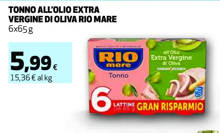 Tonno all'olio extra vergine di oliva Rio Mare