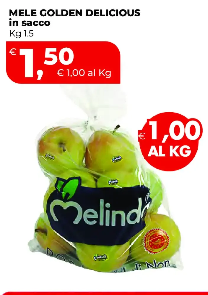 Mele Golden Delicious in sacco