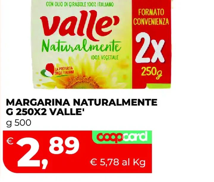 Margarina Naturalmente G 250x2 Valle'