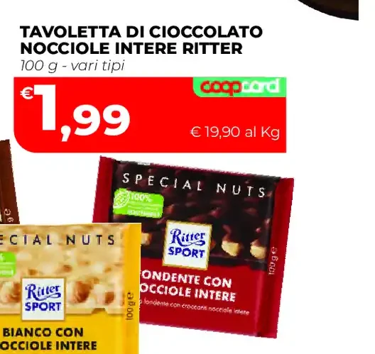 Tavoletta di cioccolato nocciole intere Ritter