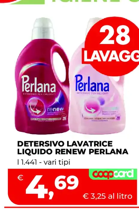 Detersivo lavatrice liquido Renew Perlana