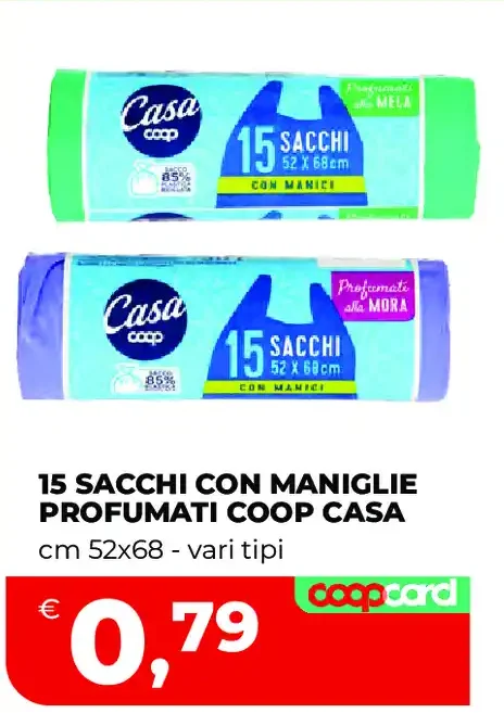 15 sacchi con maniglie profumati Coop Casa