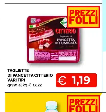 Tagliette di pancetta Citterio vari tipi