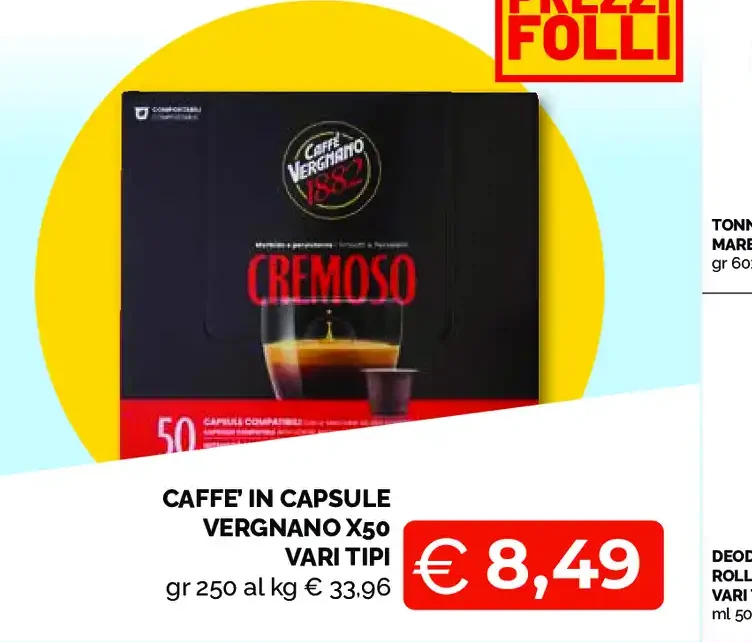 Caffè in capsule Vergnano x50