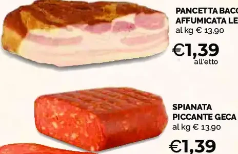 Pancetta bacon affumicata Lenti