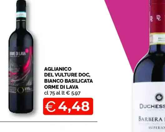Aglianico del Vulture DOC Bianco Basilicata Orme di Lava