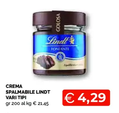 Crema spalmabile Lindt vari tipi