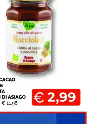 Crema al cacao e nocciole Nocciolata bio Rigoni di Asiago