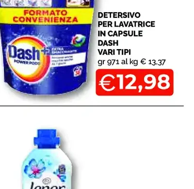 Detersivo per lavatrice in capsule Dash vari tipi