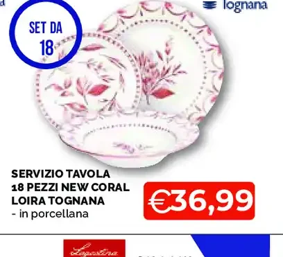 Servizio tavola New Coral Loira Tognana