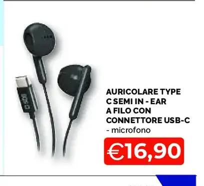 Auricolare Type C semi in-ear