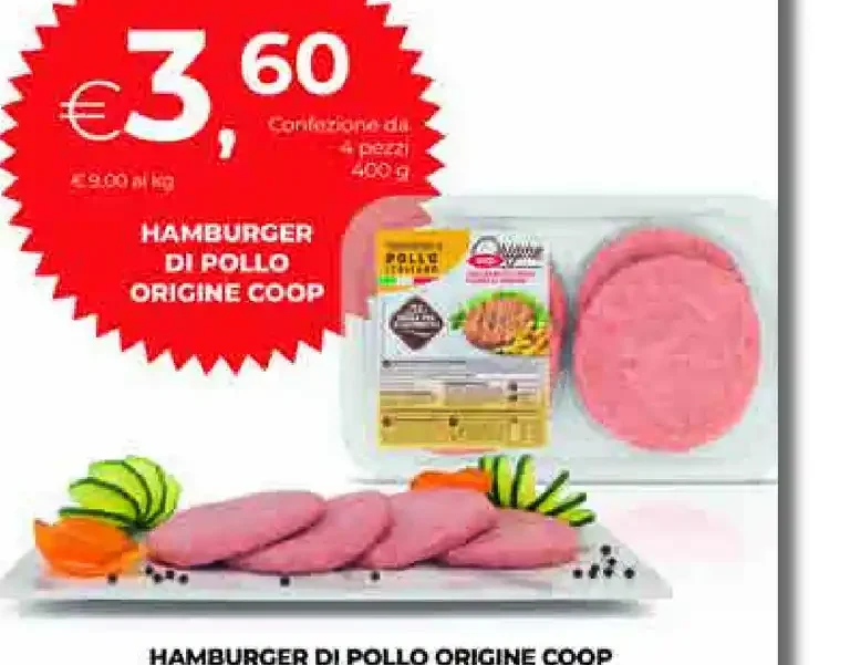 Hamburger di pollo Origine Coop
