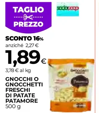 Gnocchi o gnocchetti freschi di patate Patamore