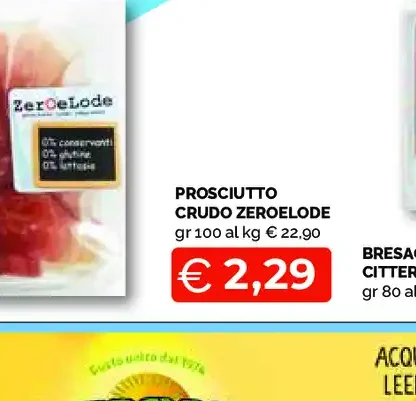 Prosciutto crudo Zerolode
