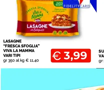 Lasagne Fresca Sfoglia Viva la Mamma vari tipi