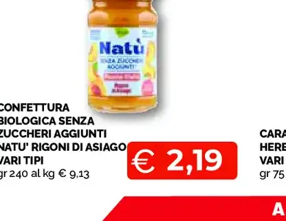 Confettura biologica senza zuccheri aggiunti Natù