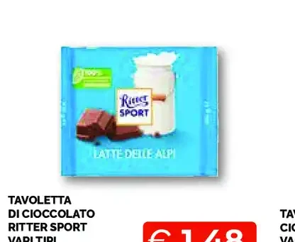 Tavoletta di cioccolato Ritter Sport vari tipi
