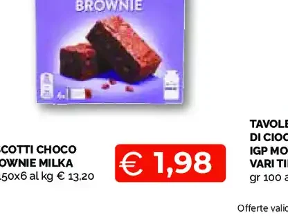 Biscotti choco brownie Milka